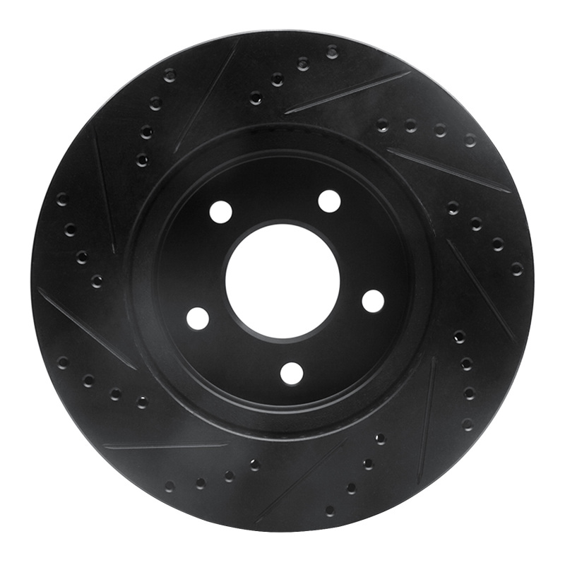 Chevrolet Equinox Brake Rotor (1) - Front Right - R1 Concepts - Drilled & Slotted - Black - `02-`07